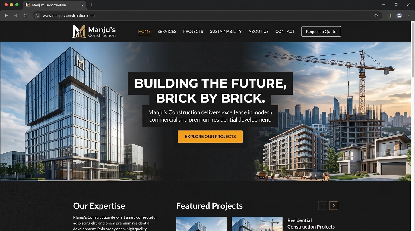 Manju's Construction Website